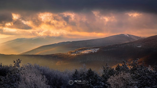 Magical sunset during winter